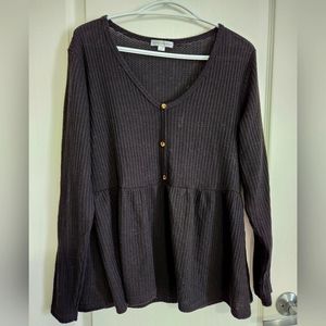 Long Sleeve Peplum Shirt